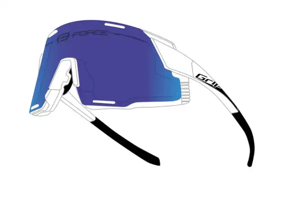 Force Grip cyklistické okuliare biele/modré