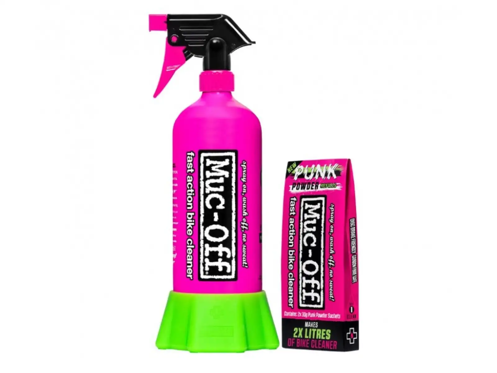 Muc Off fľaša pre život + Punk Powder sada fľaše a prášku na čistenie kolies