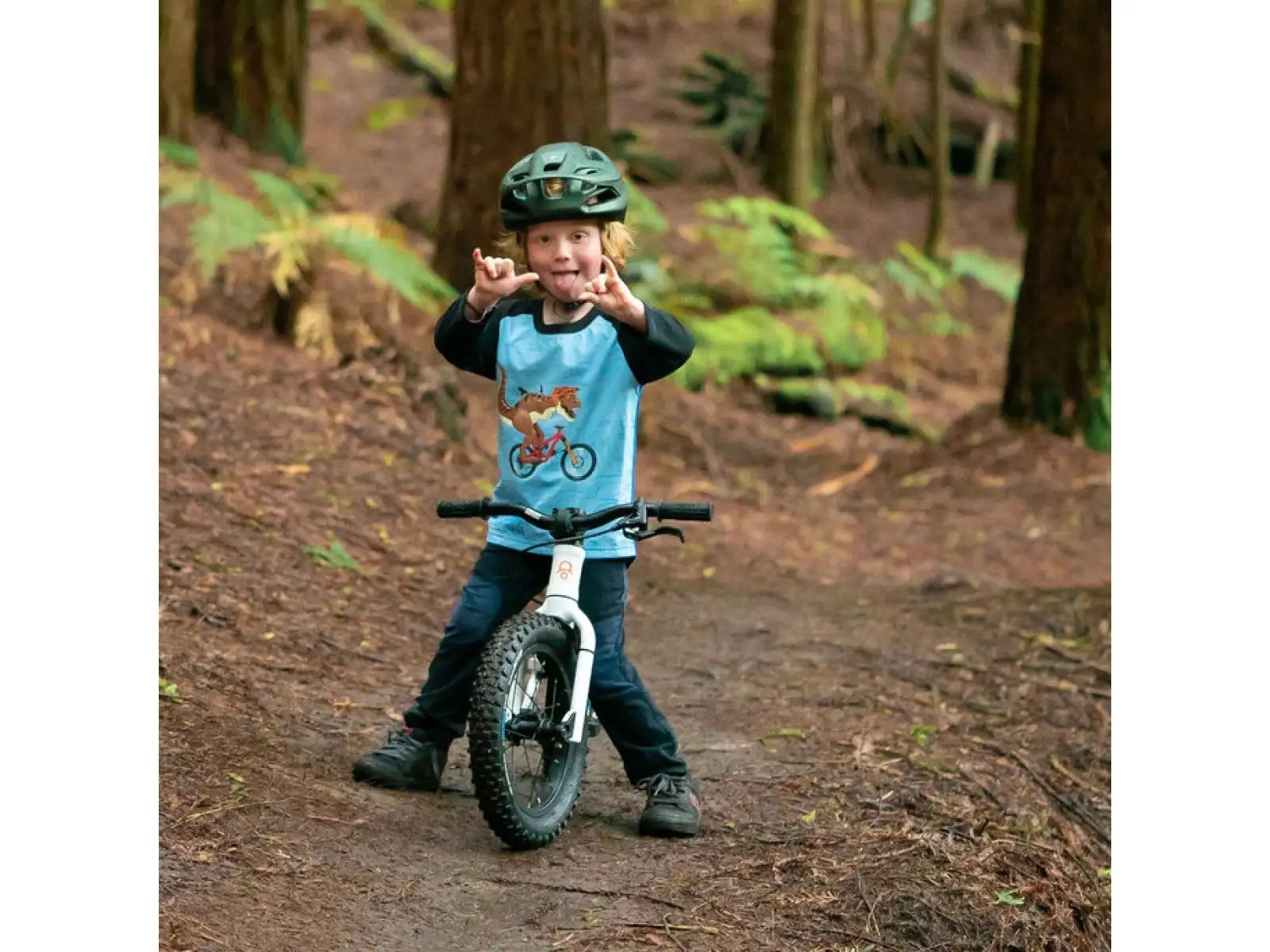Kids Ride Shotgun Dino Windproof detský dres dlhý rukáv
