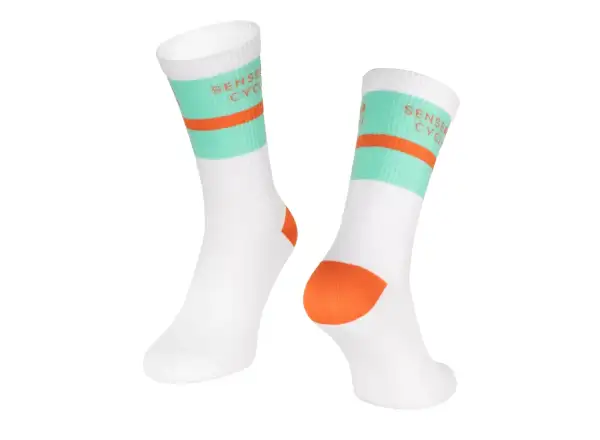 Force Stripe cyklistické ponožky biela