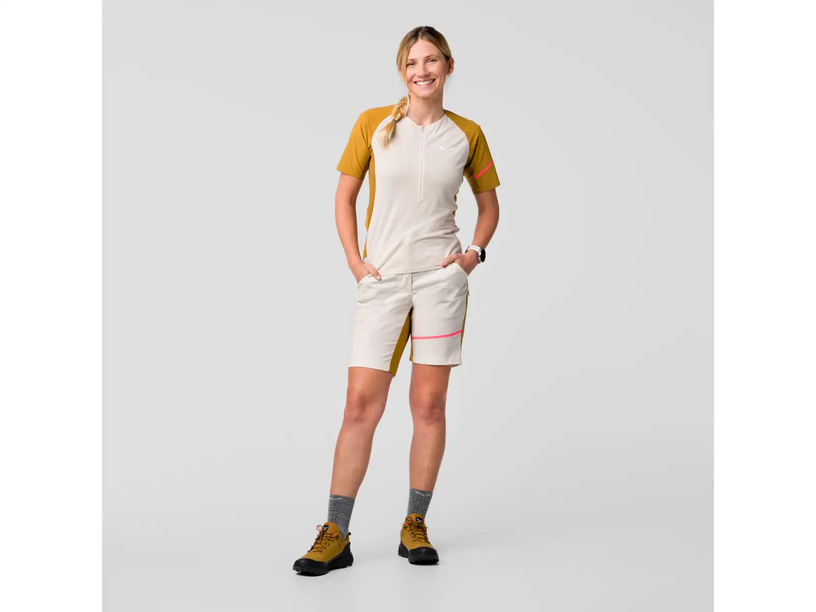 Salewa Vento AM HZT dámsky dres krátky rukáv Oatmeal