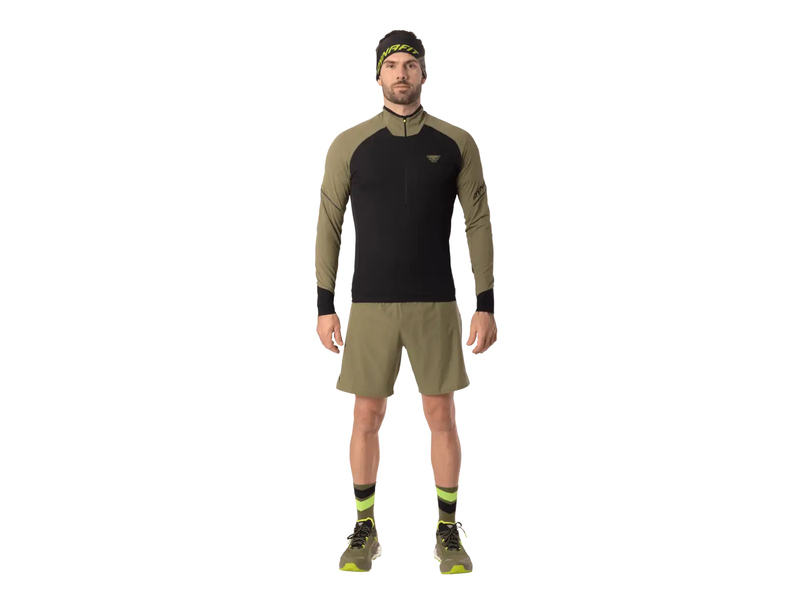 Dynafit Alpine Zip pánske bežecké tričko dlhý rukáv Military green/0910