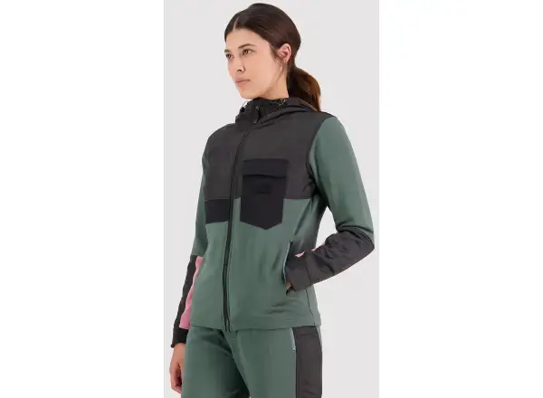 Mons Royale Decade Mid Hoody dámska mikina s dlhým rukávom Burnt sage/black