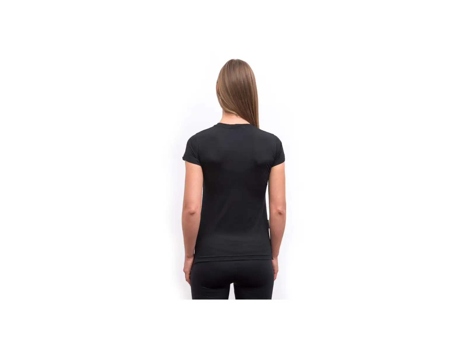 Sensor Merino Air Bloom dámske tričko krátky rukáv čierna