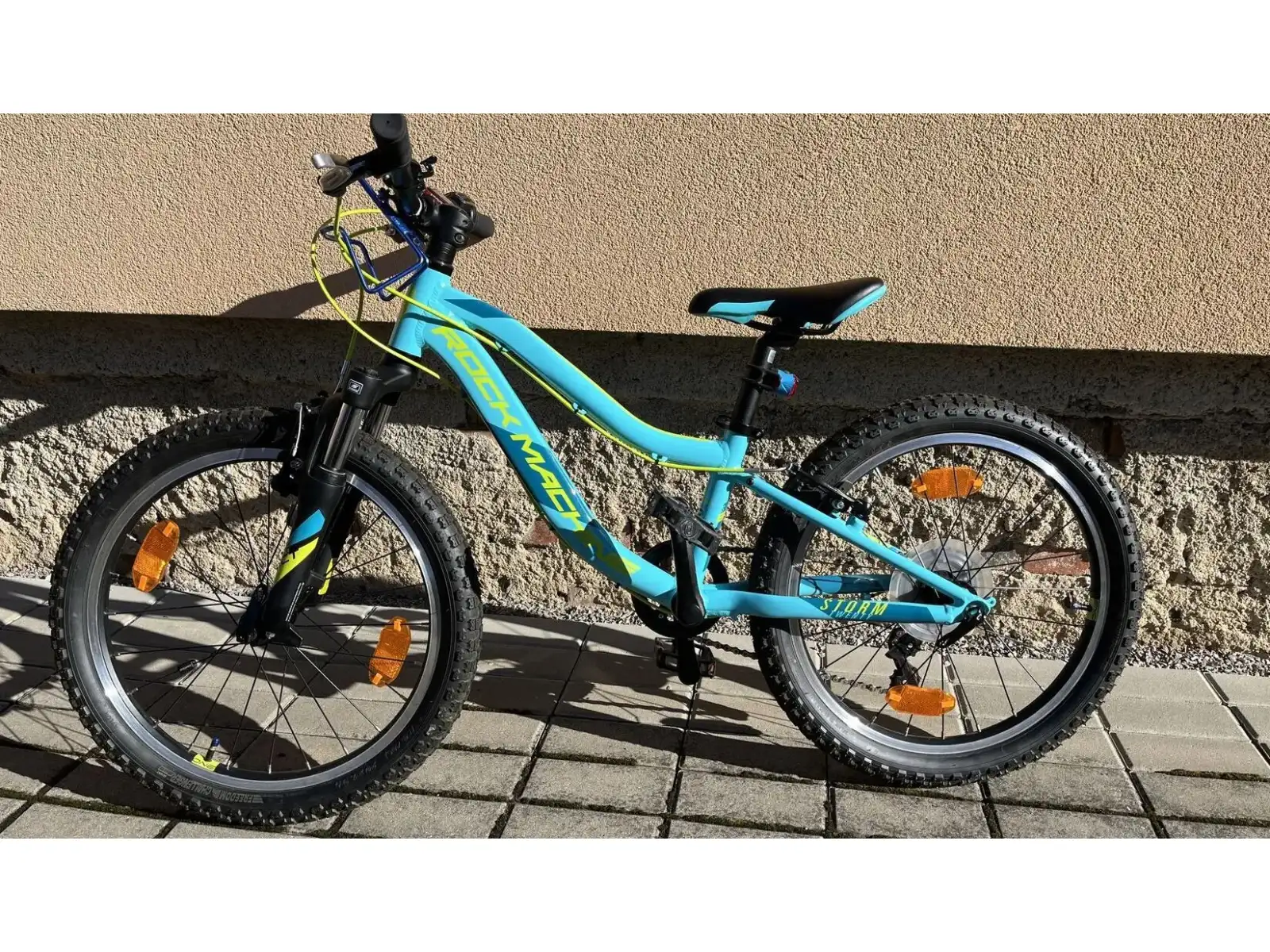 Rock Machine Storm 20 VB detský bicykel gloss neon cyan/yellow/petrol