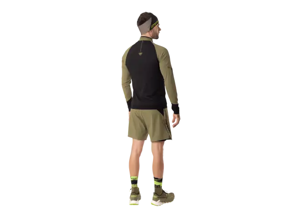 Dynafit Alpine Zip pánske bežecké tričko dlhý rukáv Military green/0910