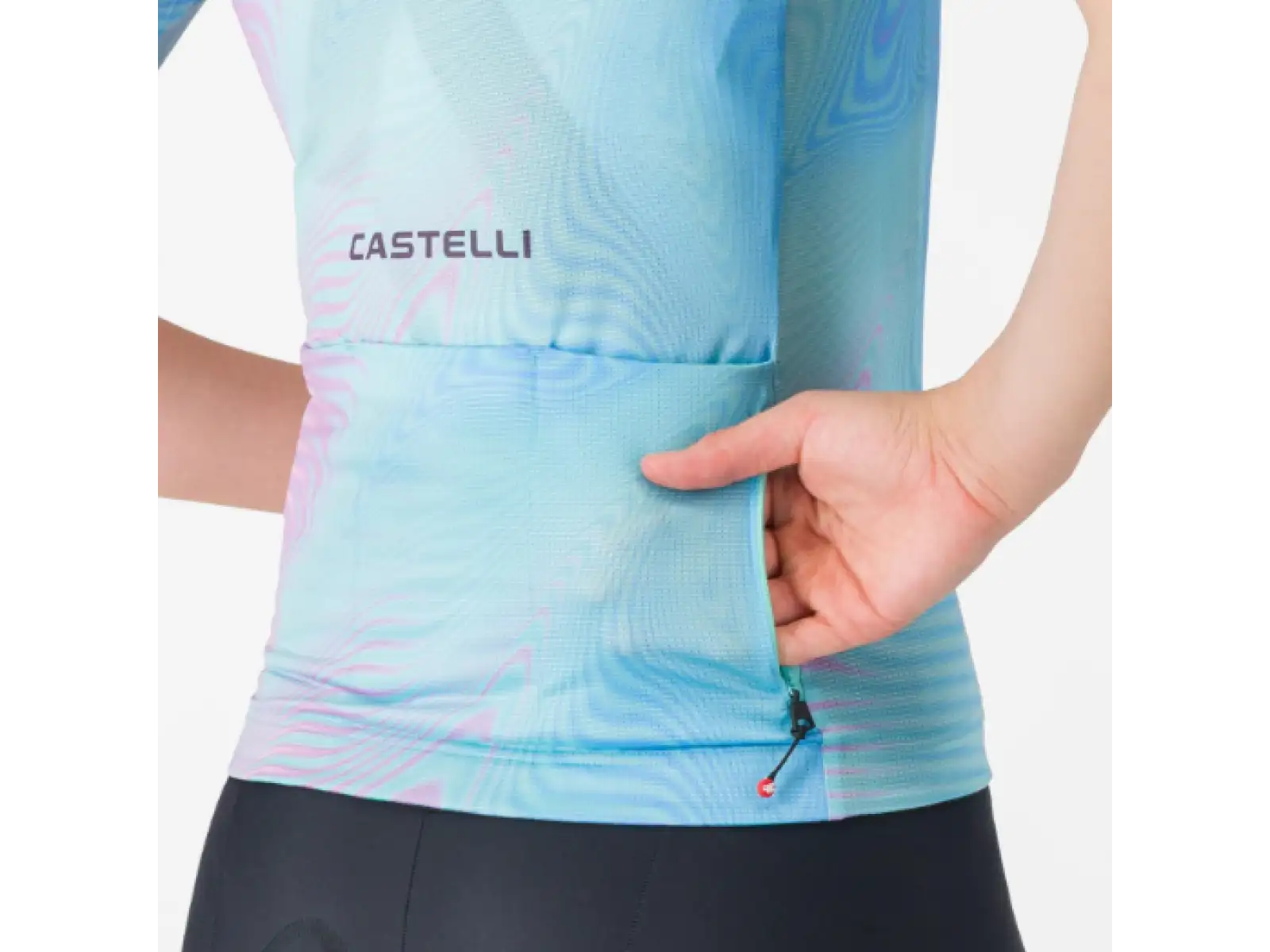 Castelli Cosmic Vortex dámsky dres krátky rukáv Multicolor Pink Green