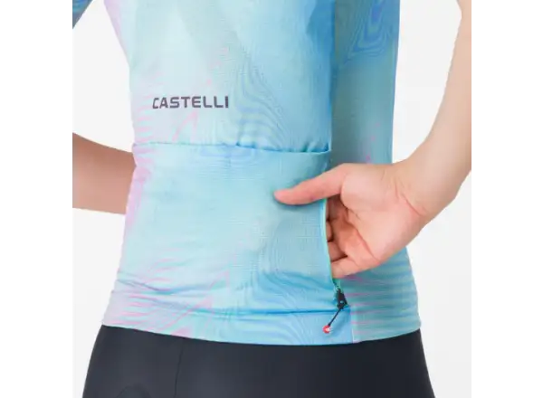 Castelli Cosmic Vortex dámsky dres krátky rukáv Multicolor Pink Green