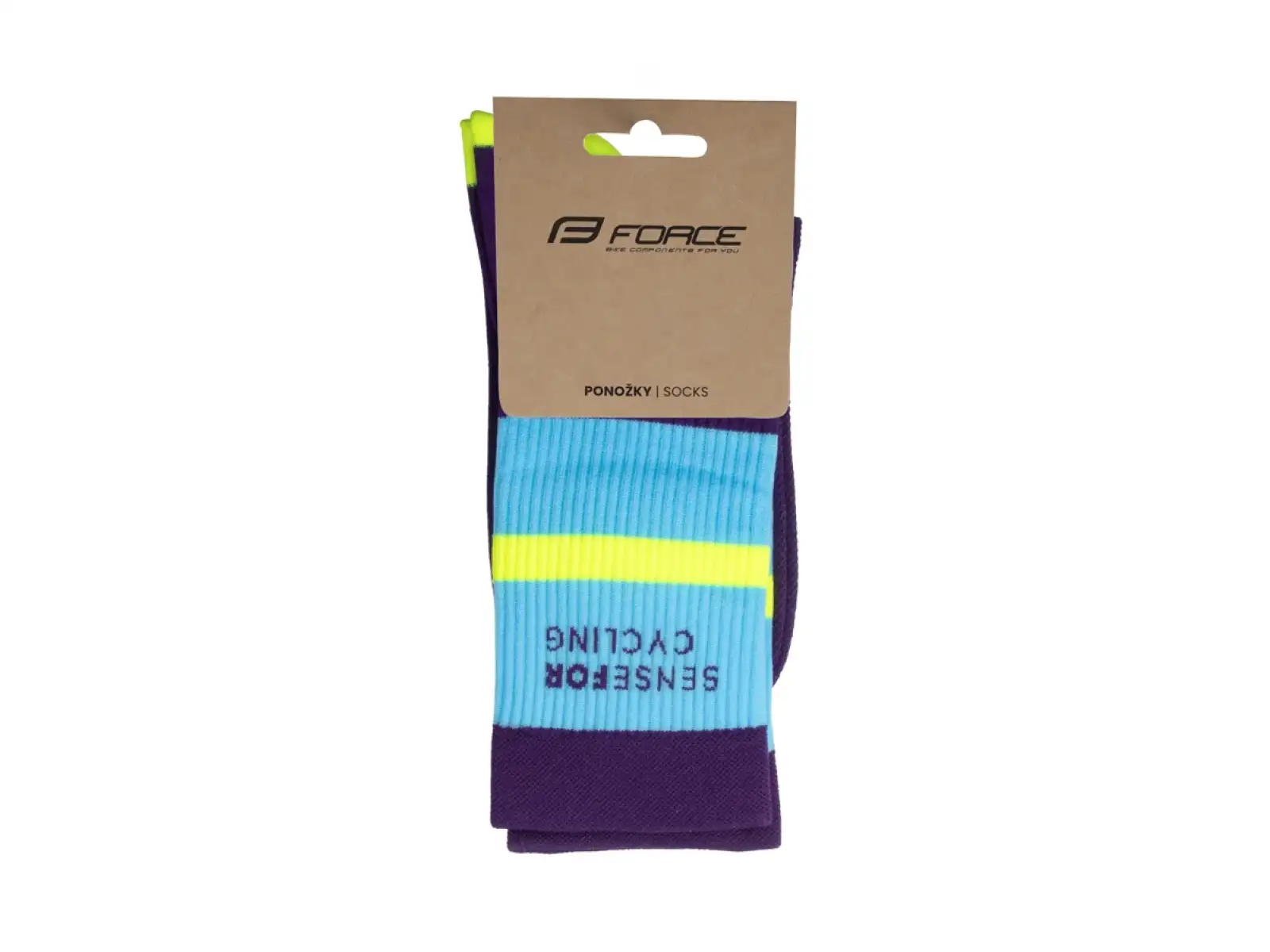 Force Stripe cyklistické ponožky tmavofialová