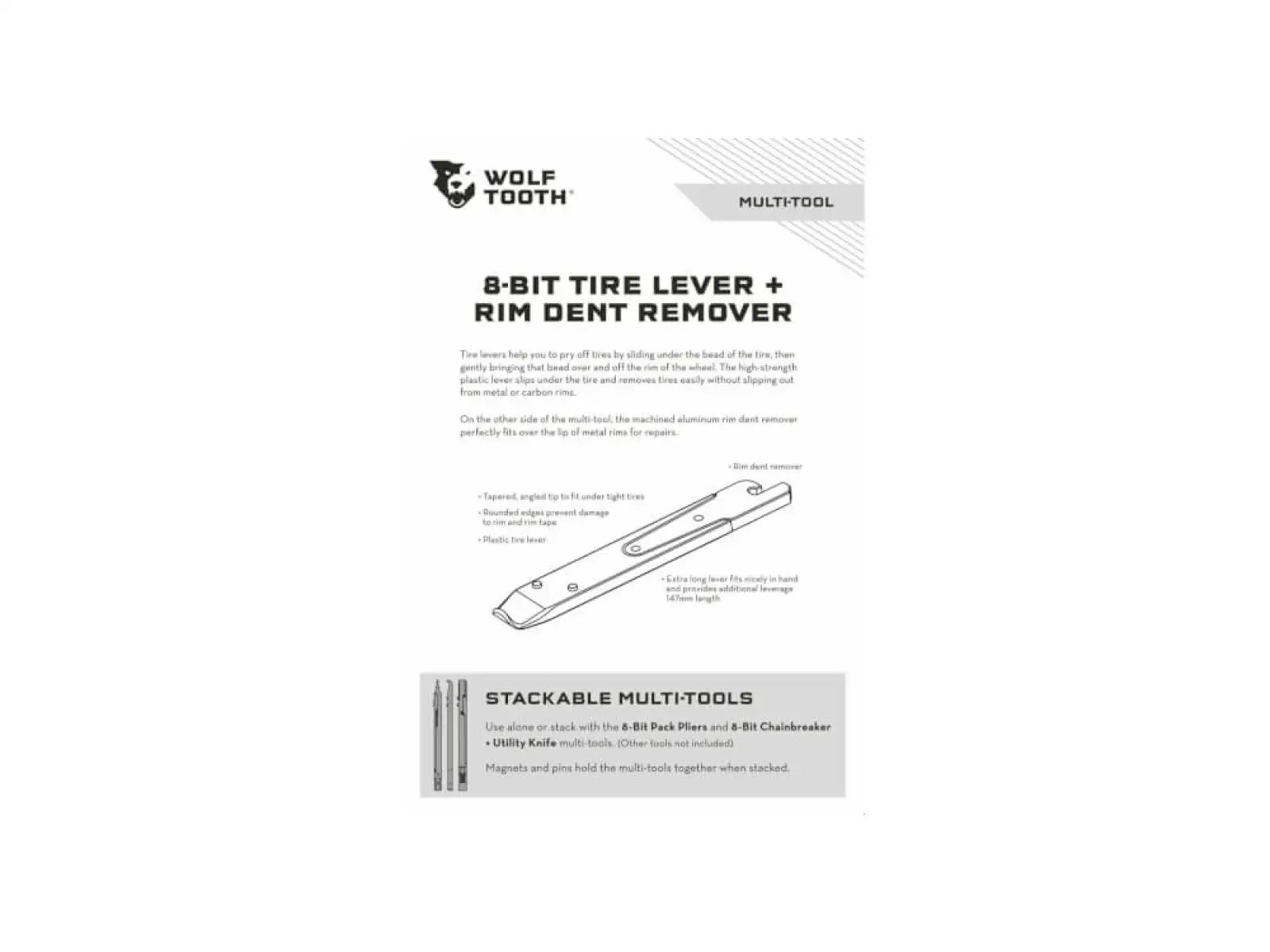 Wolf Tooth 8-BIT Tire Lever + Rim Dent Remover montpáka