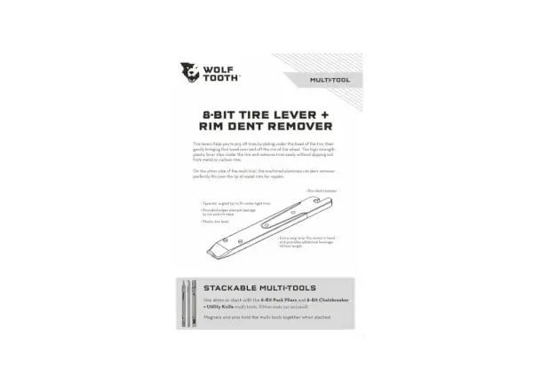 Wolf Tooth 8-BIT Tire Lever + Rim Dent Remover montpáka