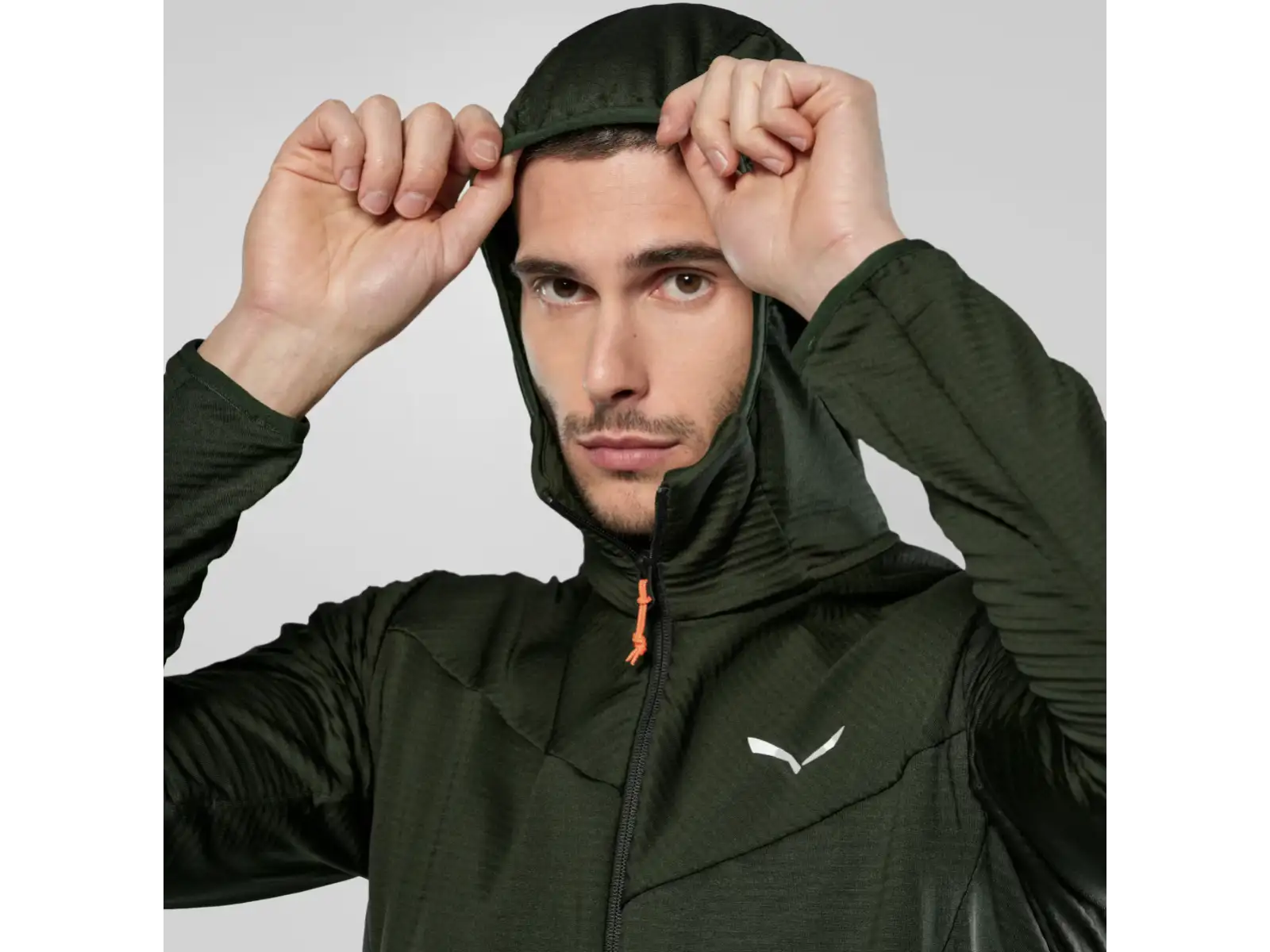 Salewa Puez Altavia Polarlite Hooded pánska mikina Dark Olive