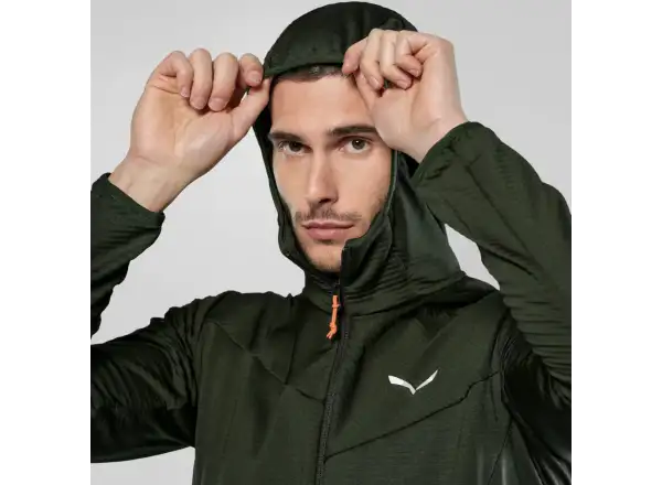 Salewa Puez Altavia Polarlite Hooded pánska mikina Dark Olive