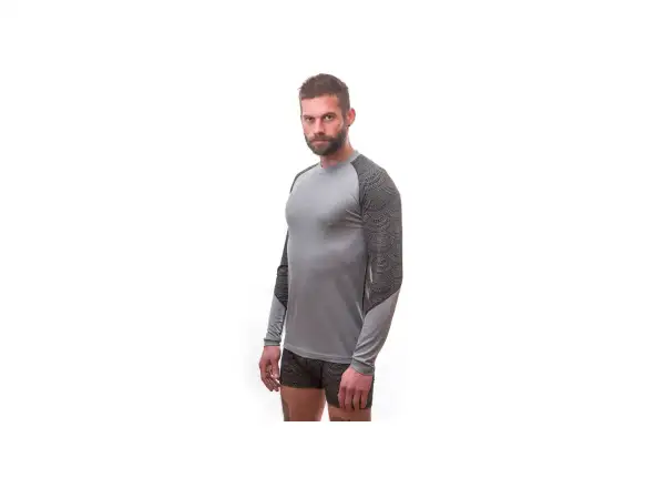 Sensor Merino Impress pánske tričko dlhý rukáv šedá/Maori