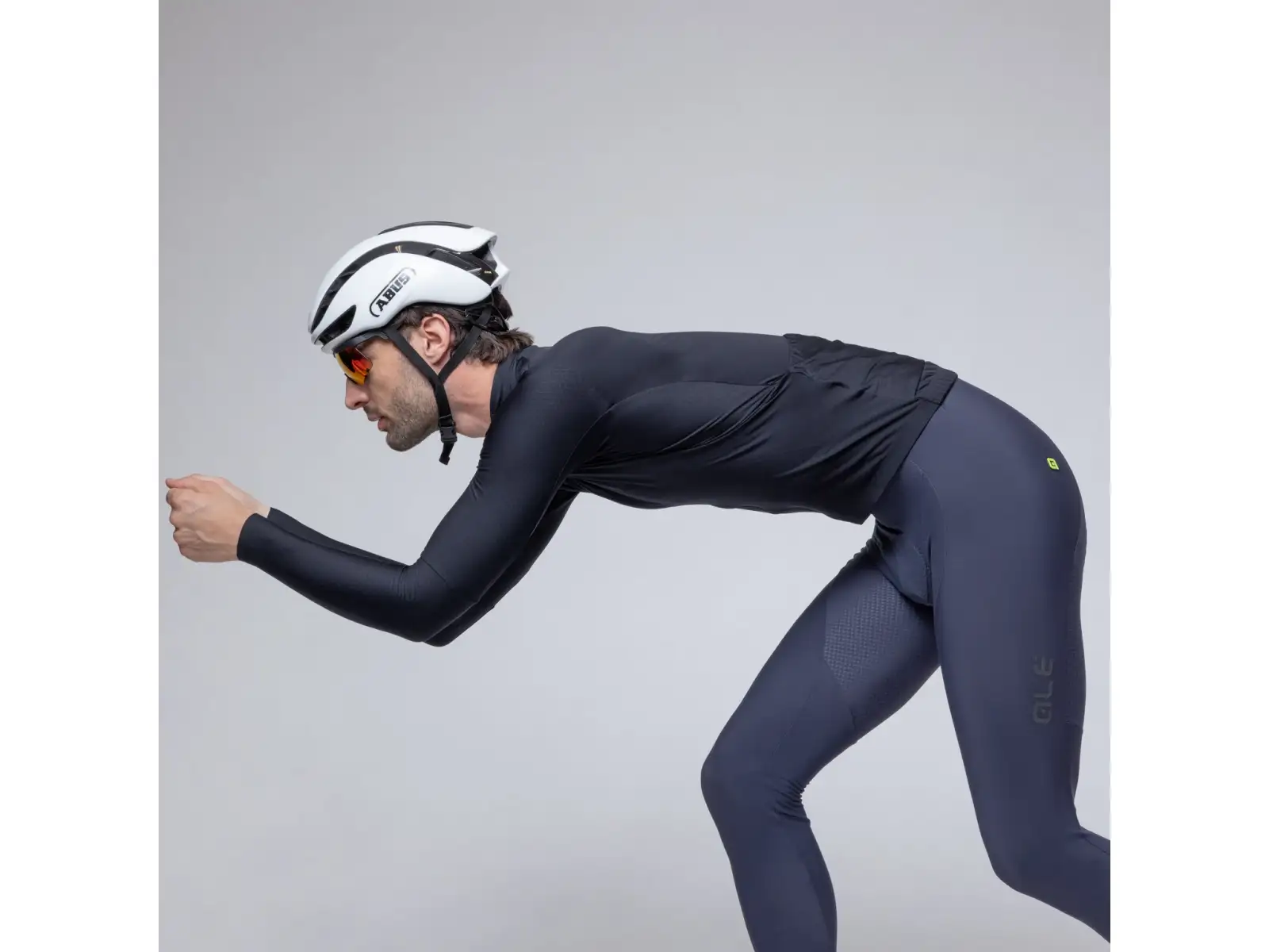 Alé R-EV1 Warm Race pánsky zateplený cyklistický dres Black
