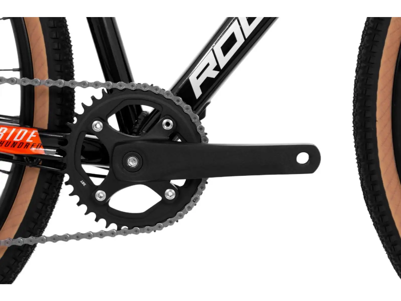 Rock Machine Gravelride 200 gravel bicykel Gloss Black/Brick Orange/Silver