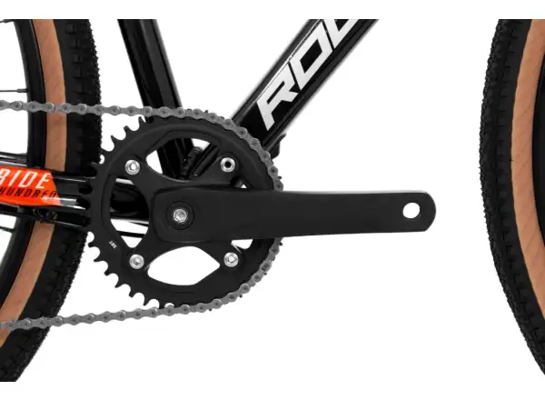 Rock Machine Gravelride 200 gravel bicykel Gloss Black/Brick Orange/Silver