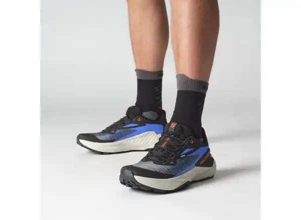 Salomon Genesis pánska bežecká obuv Black/French Blue/Cherry Tomato