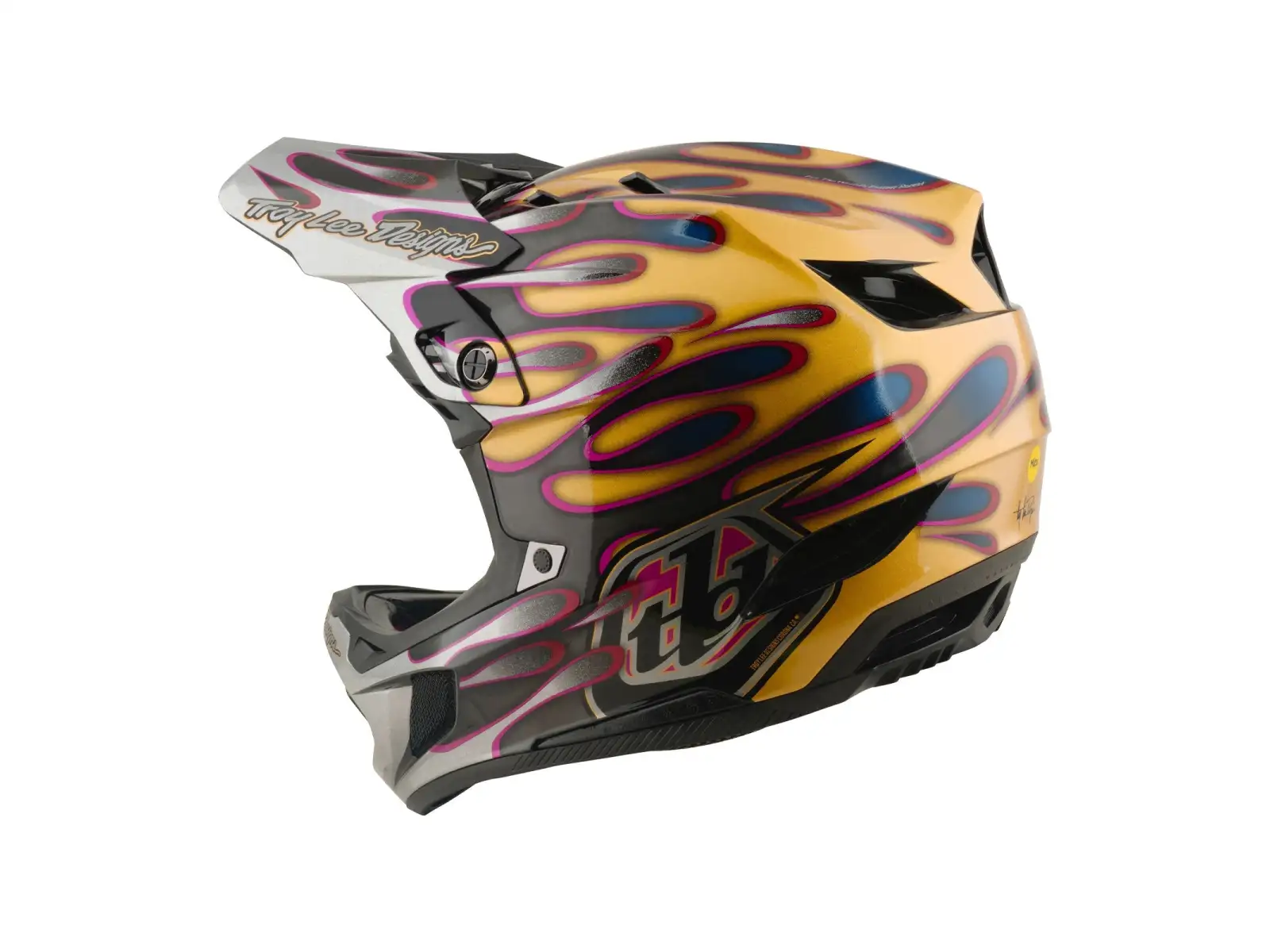 Troy Lee Designs D4 Carbon MIPS prilba Overspray Gold/Black