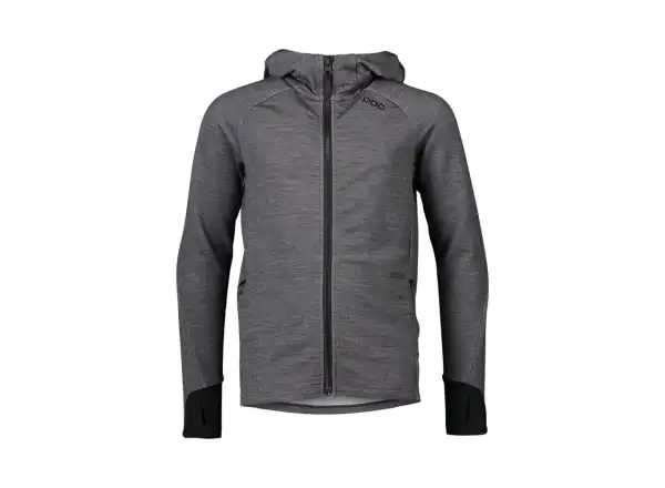 Detská mikina POC Merino Zip Hood Jr Sylvanite Grey Melange