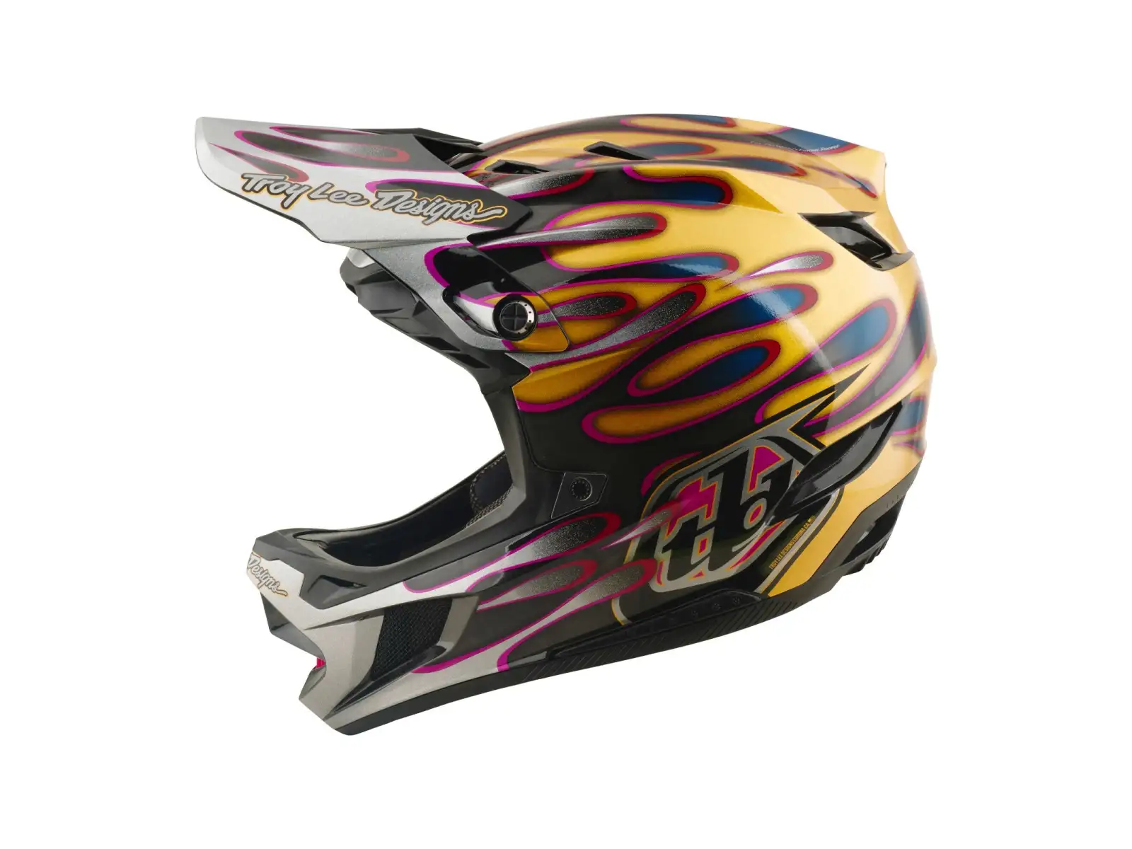 Troy Lee Designs D4 Carbon MIPS prilba Overspray Gold/Black