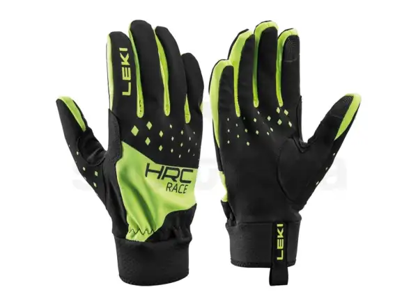 Bežecké rukavice Leki HRC Race Black/Neon Yellow