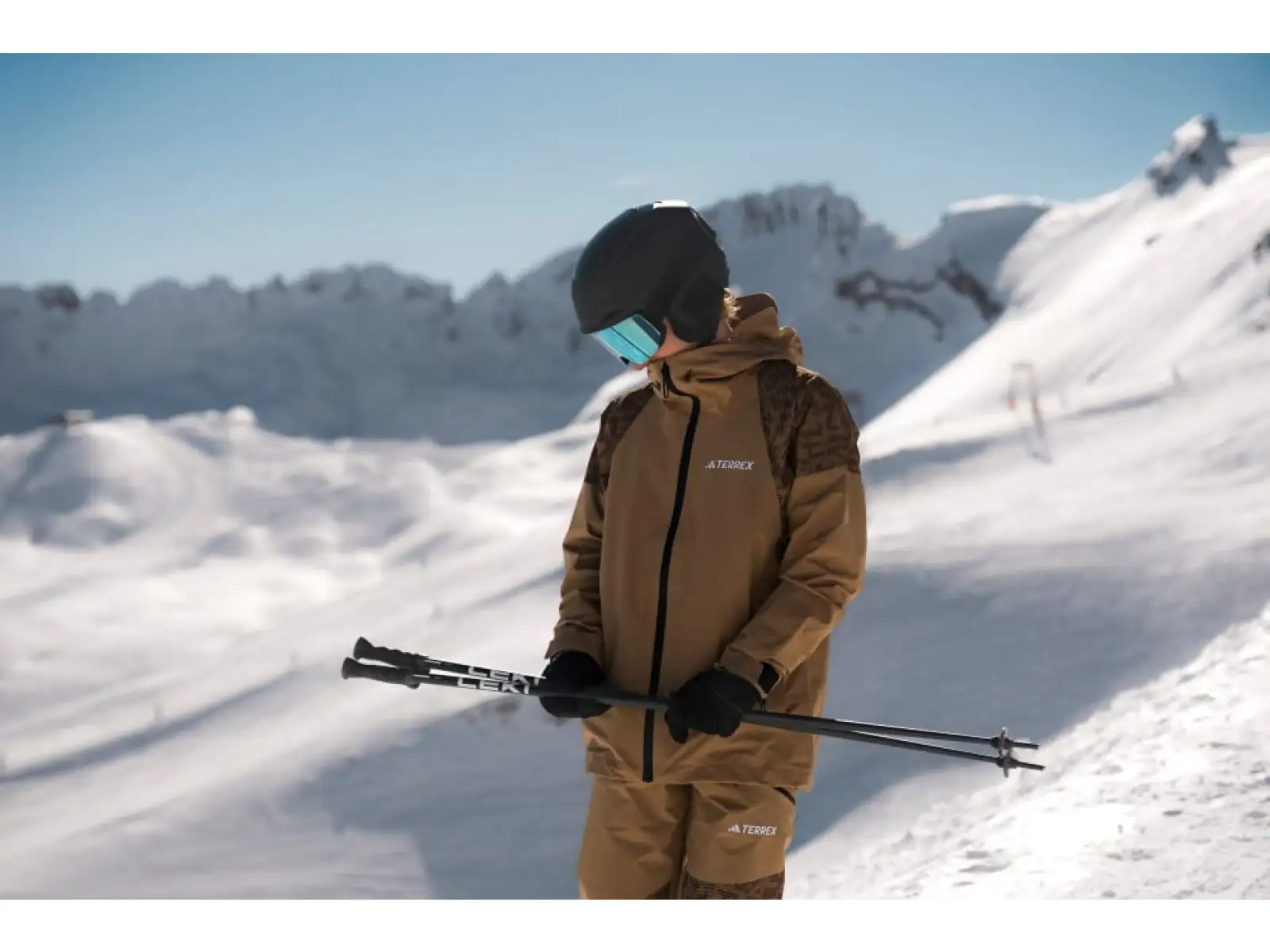 Leki Voltec TR zjazdové palice Dark anthracite-black-white