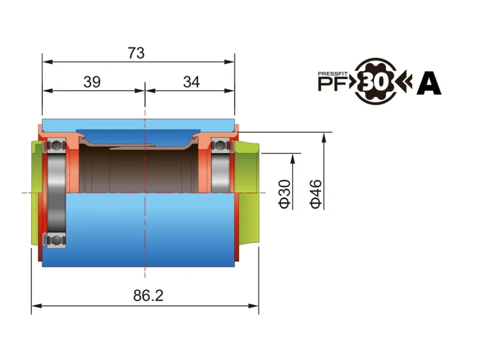 Adaptér FSA pre rám BB-30A/PF-30A a kľuky FSA 386EVO