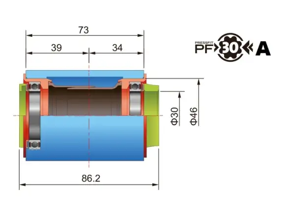 Adaptér FSA pre rám BB-30A/PF-30A a kľuky FSA 386EVO