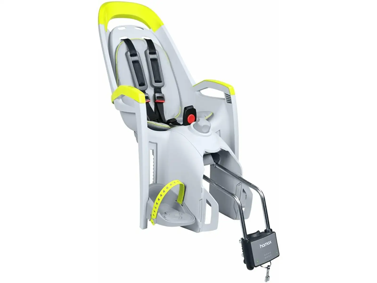 HAMAX Amaze lock detská sedačka zadná šedo/lime reflex