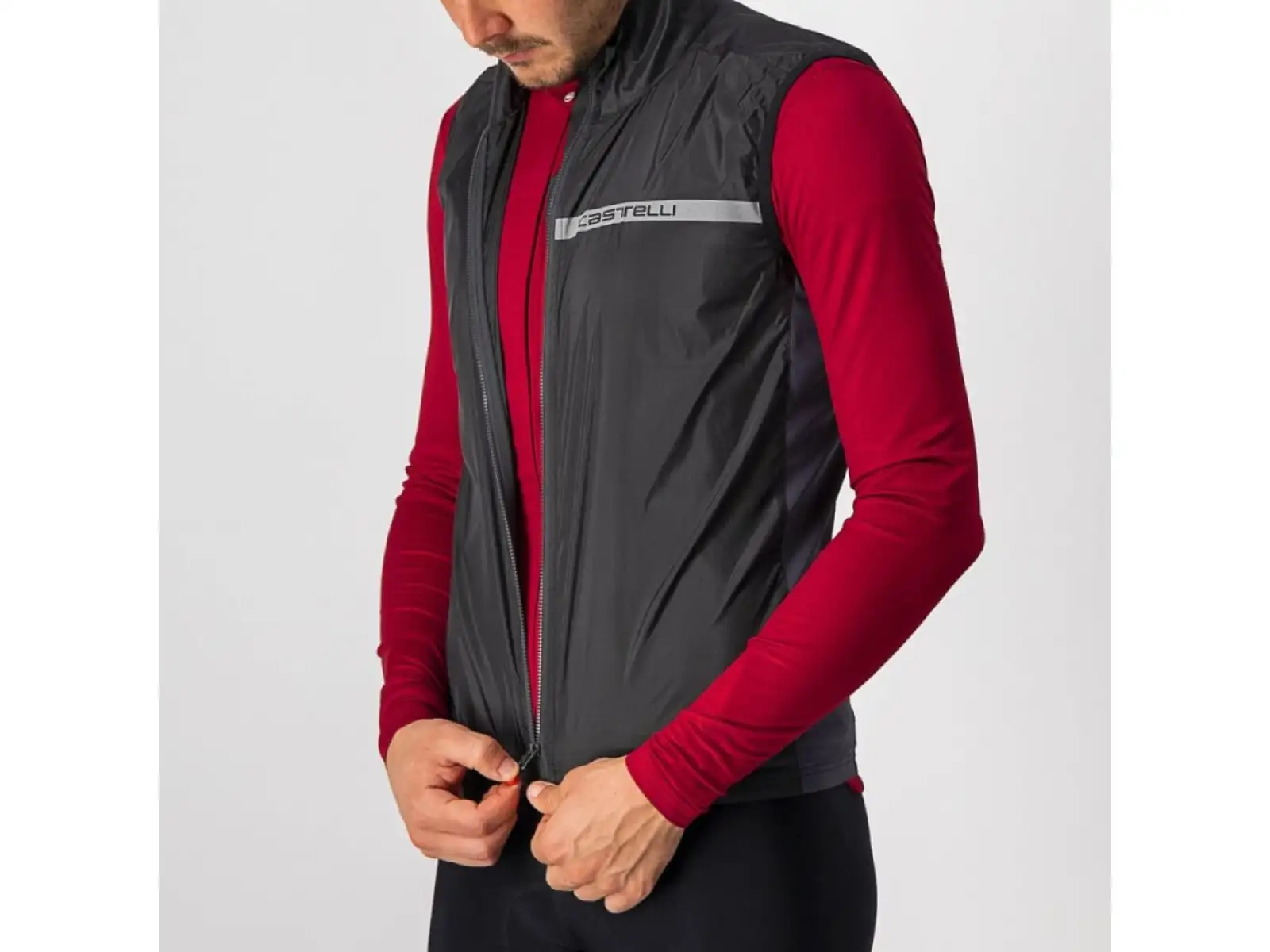 Castelli Squadra Stretch pánska vesta Light Black/Dark Gray