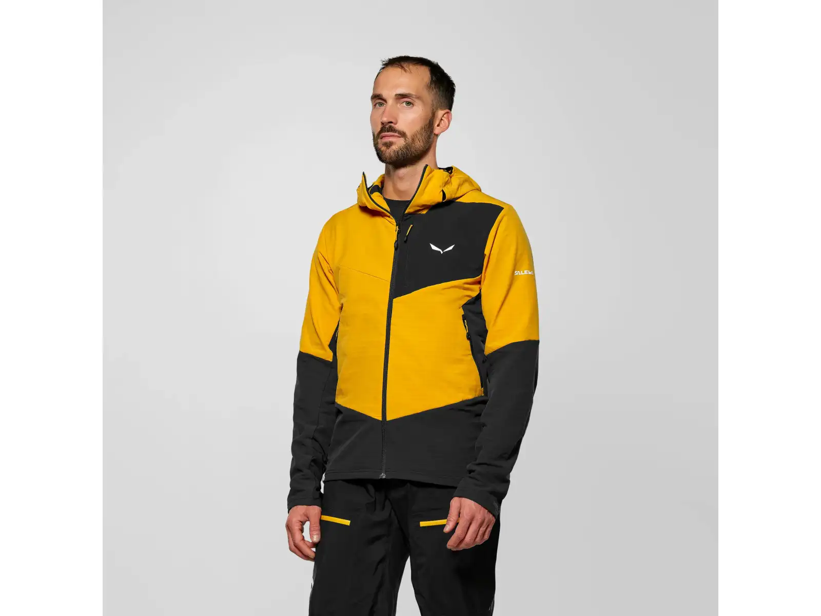 Salewa Ortles Fleece Pro Hooded pánska flísová mikina s kapucňou Gold