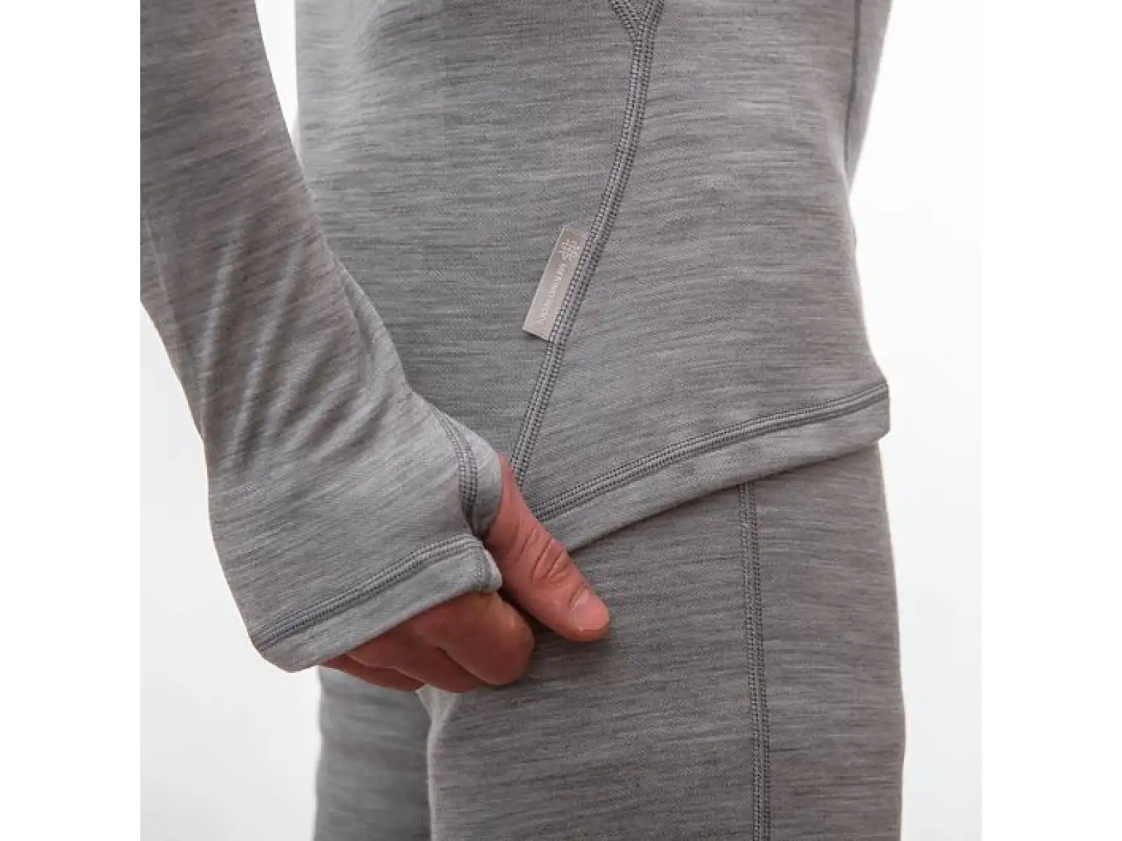 Sensor Merino Bold Neck pánske tričko dlhý rukáv Cool Gray