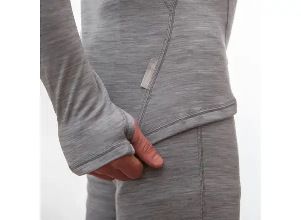 Sensor Merino Bold Neck pánske tričko dlhý rukáv Cool Gray