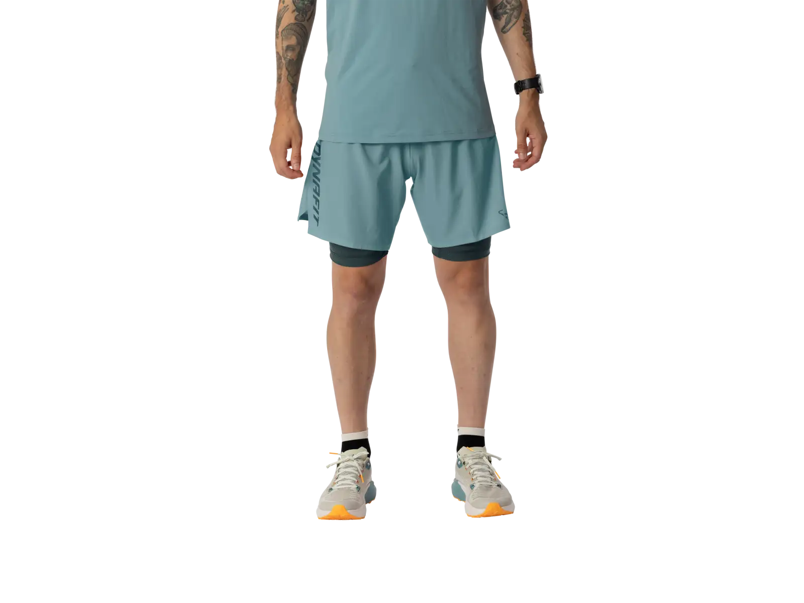Dynafit Alpine Pro 2v1 pánske bežecké šortky Smoke Blue