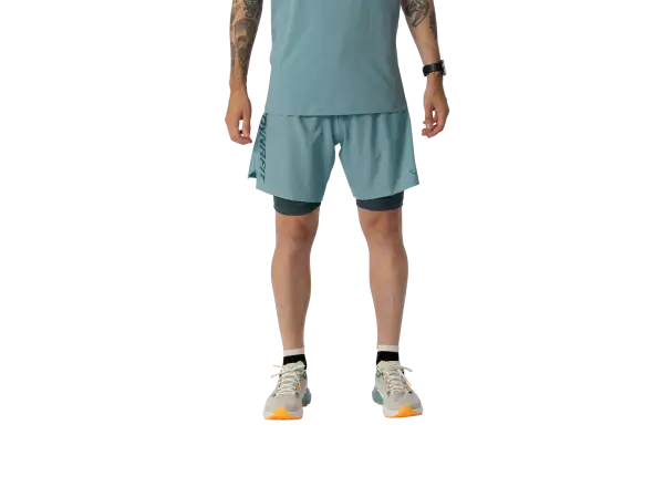 Dynafit Alpine Pro 2v1 pánske bežecké šortky Smoke Blue