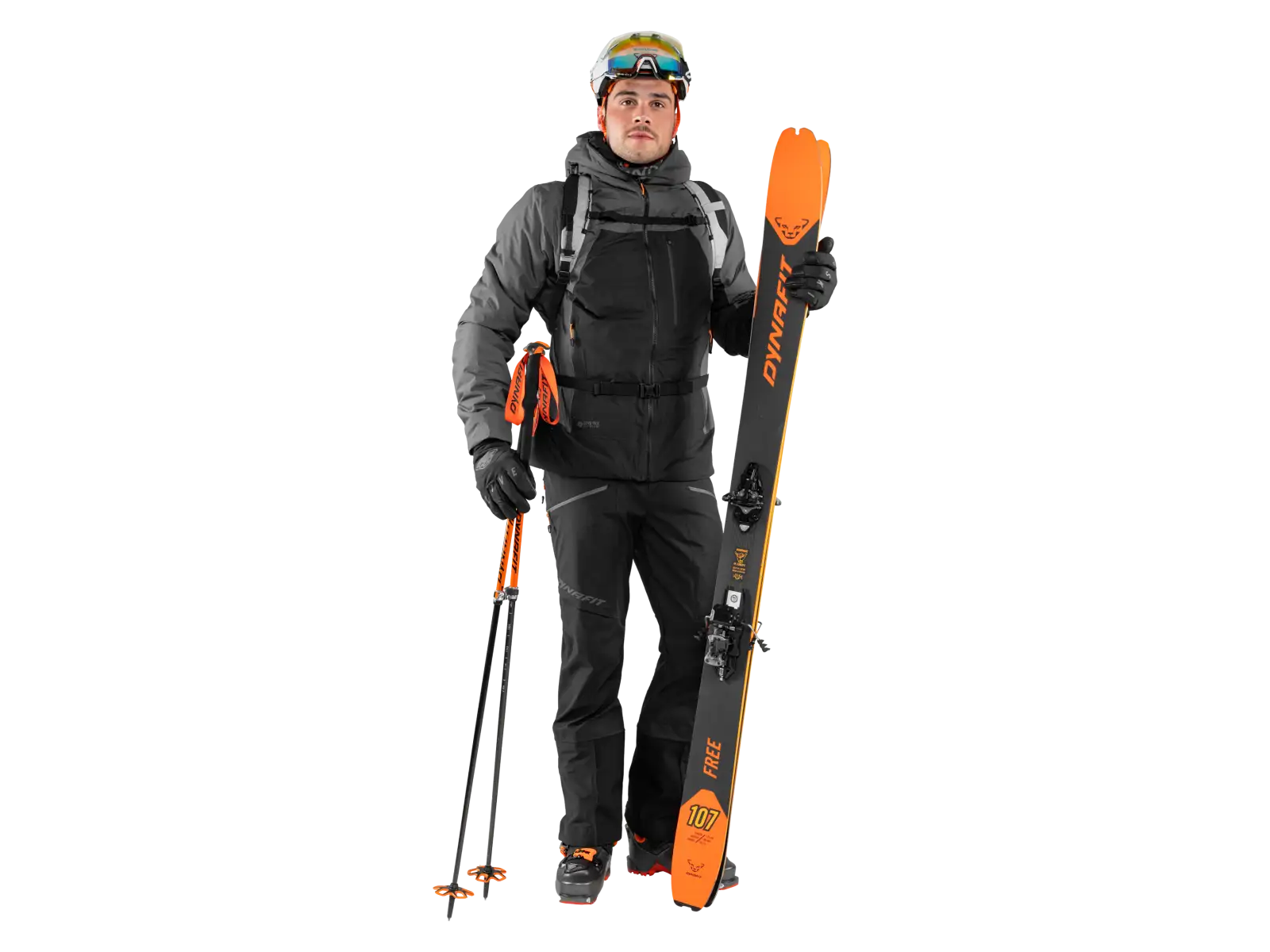 Dynafit Free Infinium Hybrid pánske nohavice s náprsenkou Black out