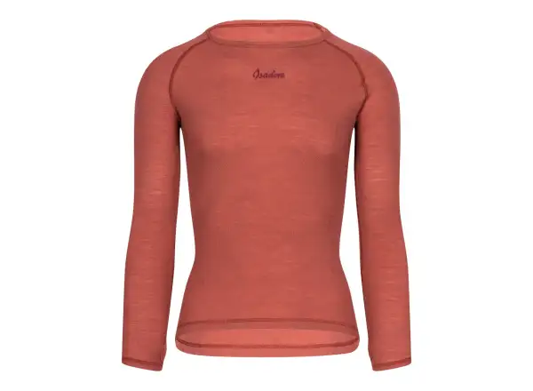 Pánske tričko s dlhým rukávom Isadore 100% Merino Marsala