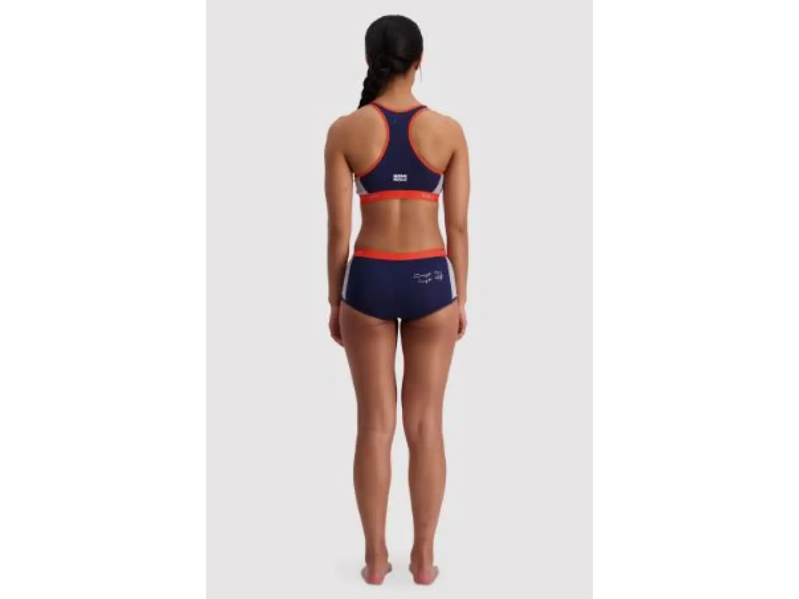 Mons Royale Sierra športová podprsenka Navy/Orange Smash