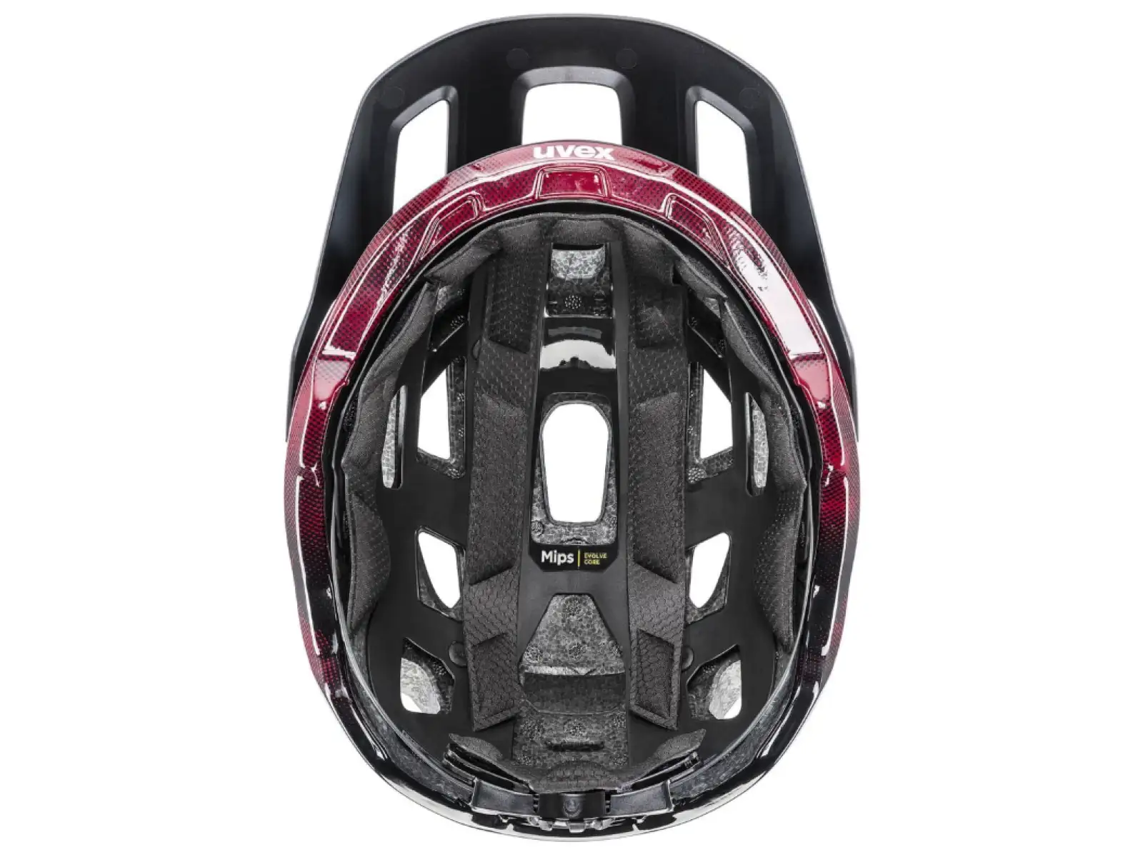 Uvex React MIPS MTB prilba Black/Ruby Red Matt