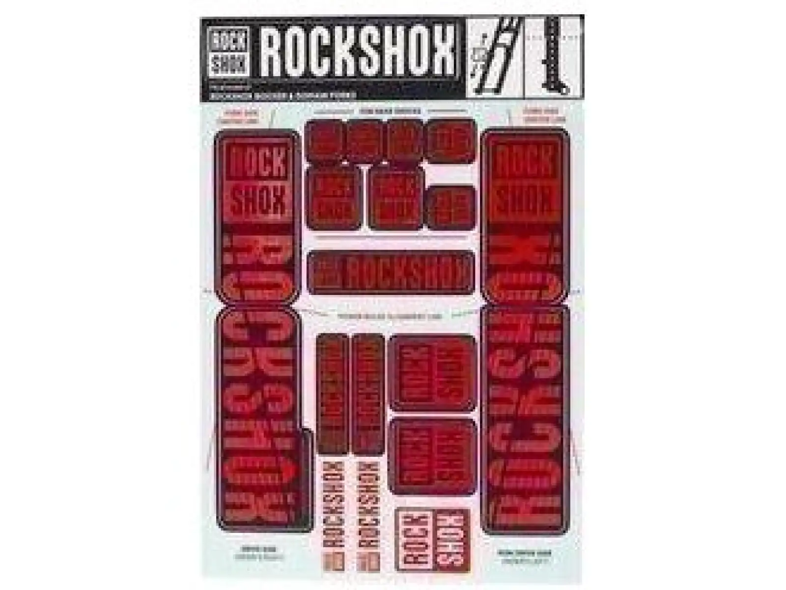 Rock Shox Decal Kit Oxy Red pre BoXXer/Domain Dual Crown