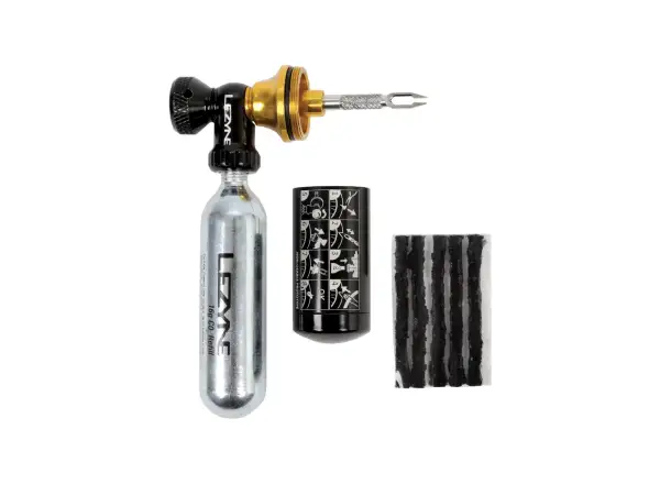 Lezyne Tubeless CO2 súprava na opravu bezdušových plášťov s bombičkou Blaster Black