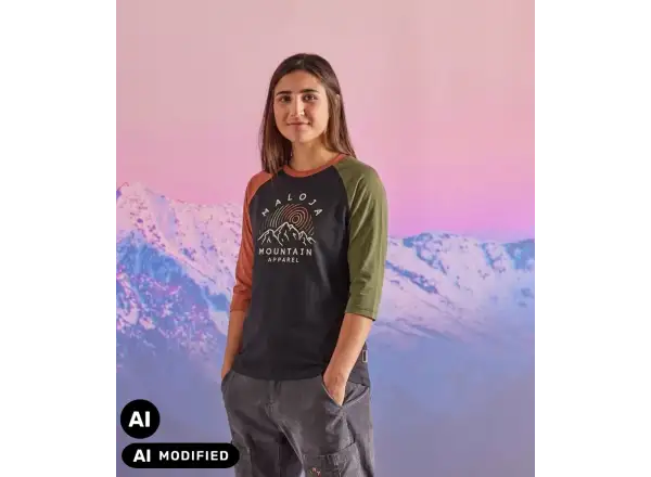 Maloja CorteM. dámsky dres s 3/4 rukávmi Moonless