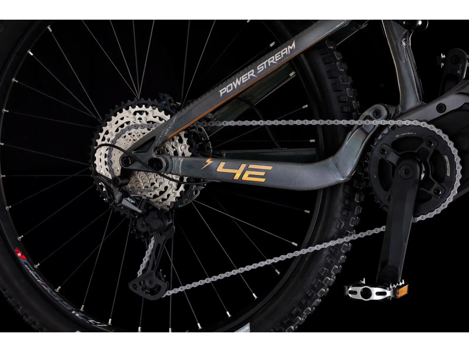 4EVER Powerstream Pro celoodpružený elektrobicykel Chameleon/Bronze